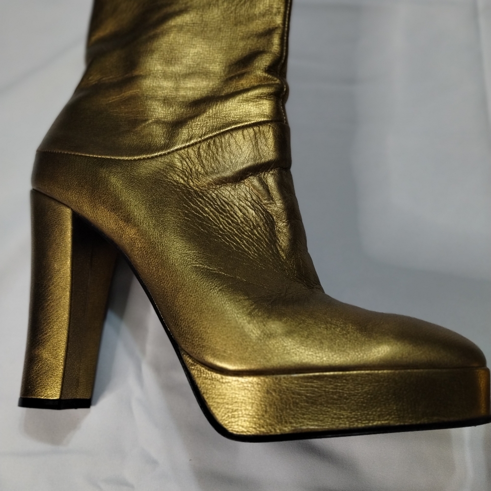 Biba gold leather booties size 42/11